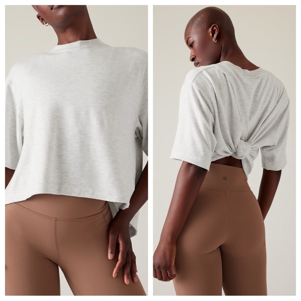Athleta Bliss Sweatshirt, Light Grey Heather, Size XS